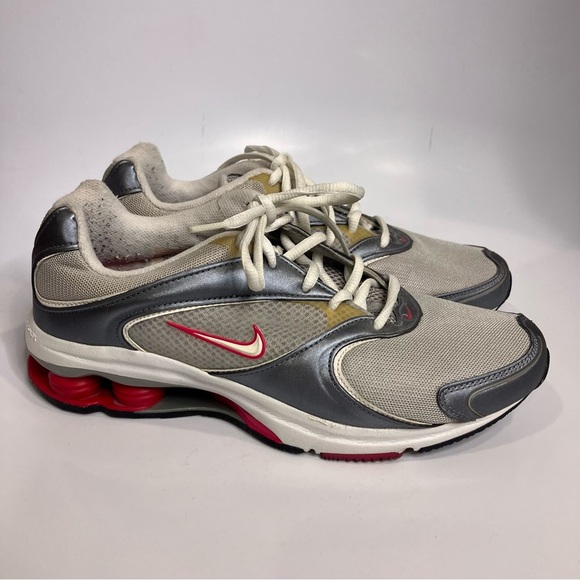 Nike shox Allegria sneakers white gray pink women’s size 9.5 activewear athletic - Picture 1 of 10